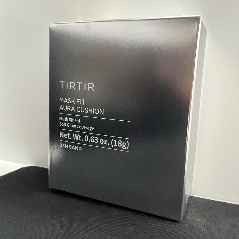 TIRTIR Aura Silver Cushion Foundation - Natural Coverage, Moisturizing, Lightweight | #23N Sand, Full Size 0.63 Fl Oz