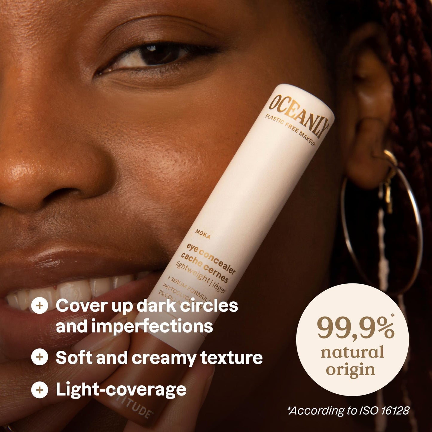 ATTITUDE Oceanly Light Coverage Under Eye Concealer Stick, Titanium Dioxide-Free, EWG Verified, Plastic-Free, Vegan & Cruelty-free Makeup, Moka, 0.2 Ounces