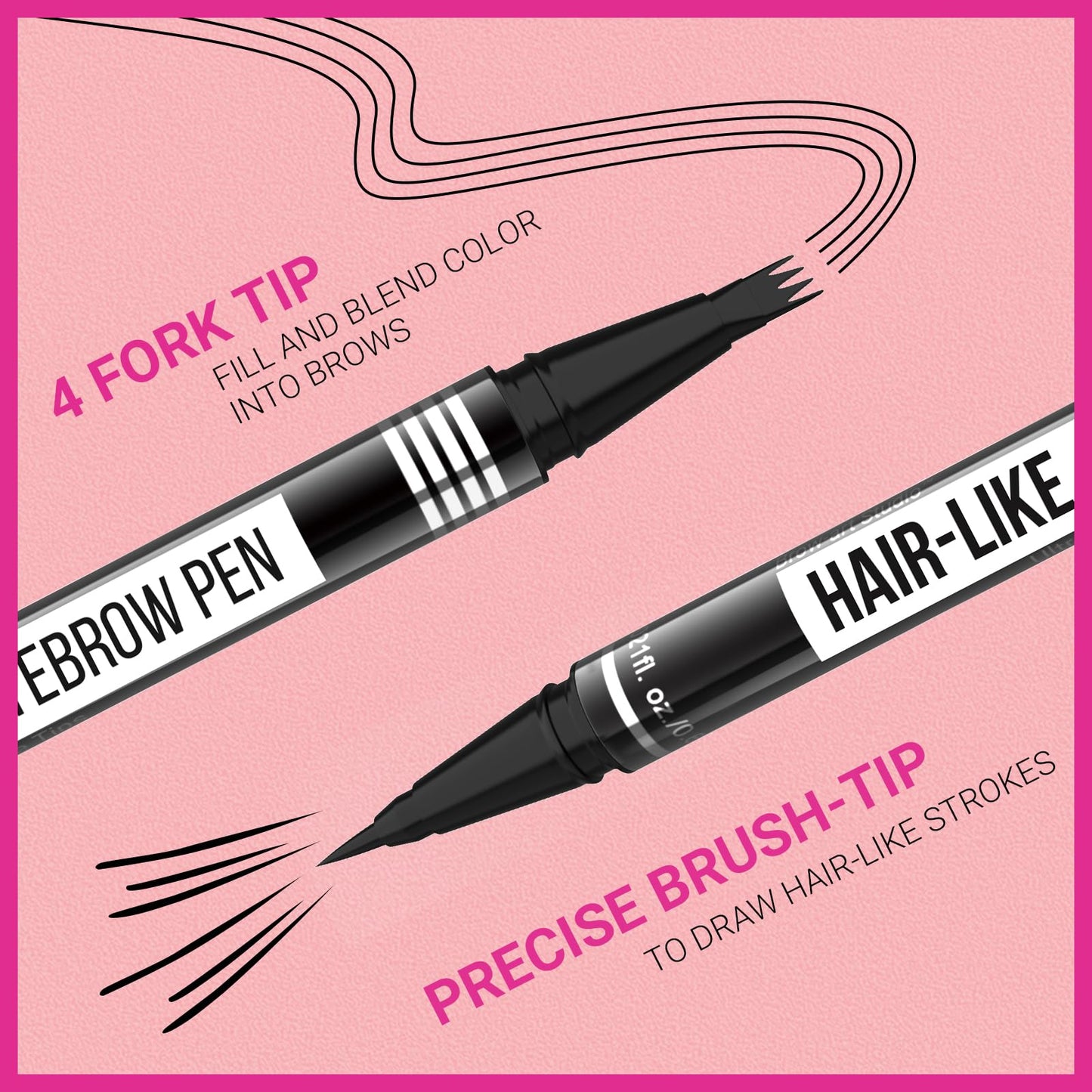 iMethod Eyebrow Pen - Eyebrow Pencil Dual-Ended Eye Brow Pencils for Women with 4-Fork-Tip & Precise Brush-Tip Create Natural Hair-Like Brows, Last All-Day