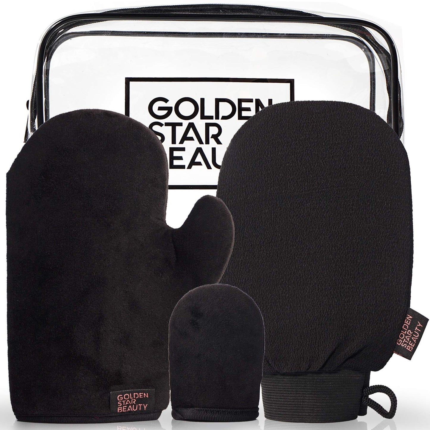 Tanning Mitt Kit – Self Tanner Mitten for Body and Face w/Exfoliation Mitt – Sunless Tanning Mitt Applicator - Double Sided, Washable, Ultra Soft Tanning Gloves for Tan with No Streaks
