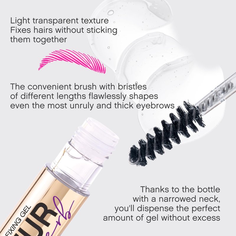 Vivienne Sabó Brow Gel Fixateur Superb – Clear Formula for All-Day Hold, Smudge-Resistant Laminated Look, Precision Styling Brush, Lightweight Texture, 0.2 fl oz