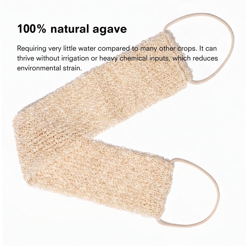 Public Goods Exfoliating Body Scrubber | Ayate Bath Strip for Shower | Back Scrubber Made with Natural Agave Fibers for Exfoliation | Plant-Based Loofah Alternative | 25 in. x 4 in. | 1 Count