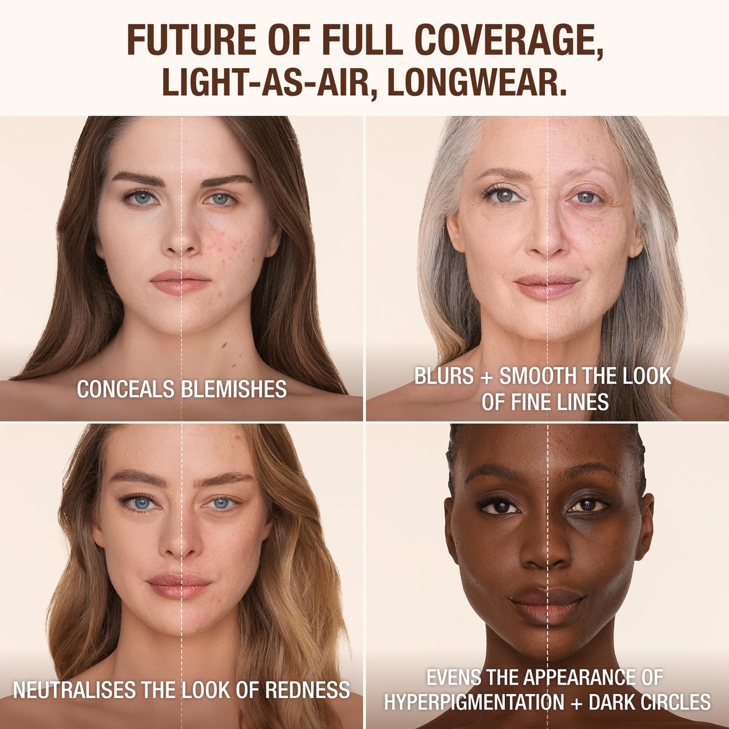 Charlotte Tilbury Airbrush Flawless Matte Foundation - Full Coverage Liquid Makeup with a Natural-Matte Finish - Smoothes & Blurs Pores - Waterproof & Transfer Resistant - 6 Neutral