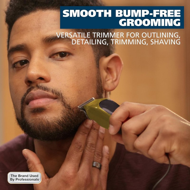 Wahl T-Pro Men's Beard Trimmer - Corded Precision Outlining with Diamond Finished T Blade | Model 9307-300