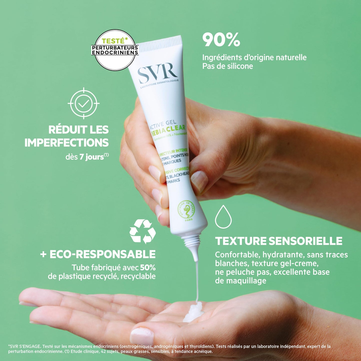 SVR - Sebiaclear Mat + Pores - Oil-Free Daily Matte Moisturizer with PHA & Niacinamide - For Oily, Combination, and Sensitive Skin - Reduces Visible Pores - Non-Comedogenic - 40ml