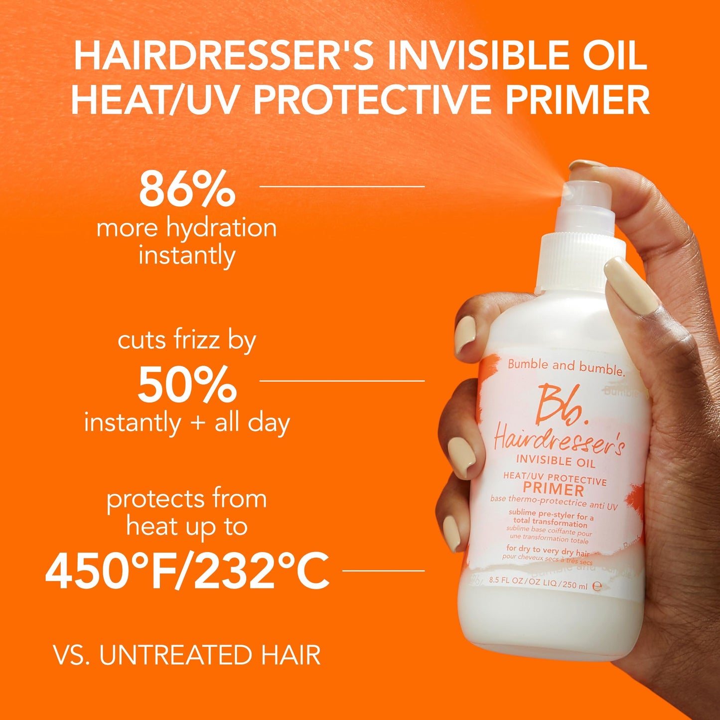 Bumble and bumble. Hairdresser's Invisible Oil Hydrating Shampoo + Conditioner + Heat/UV Protection Leave-In Conditioner Hair Primer + Styling Cream Set