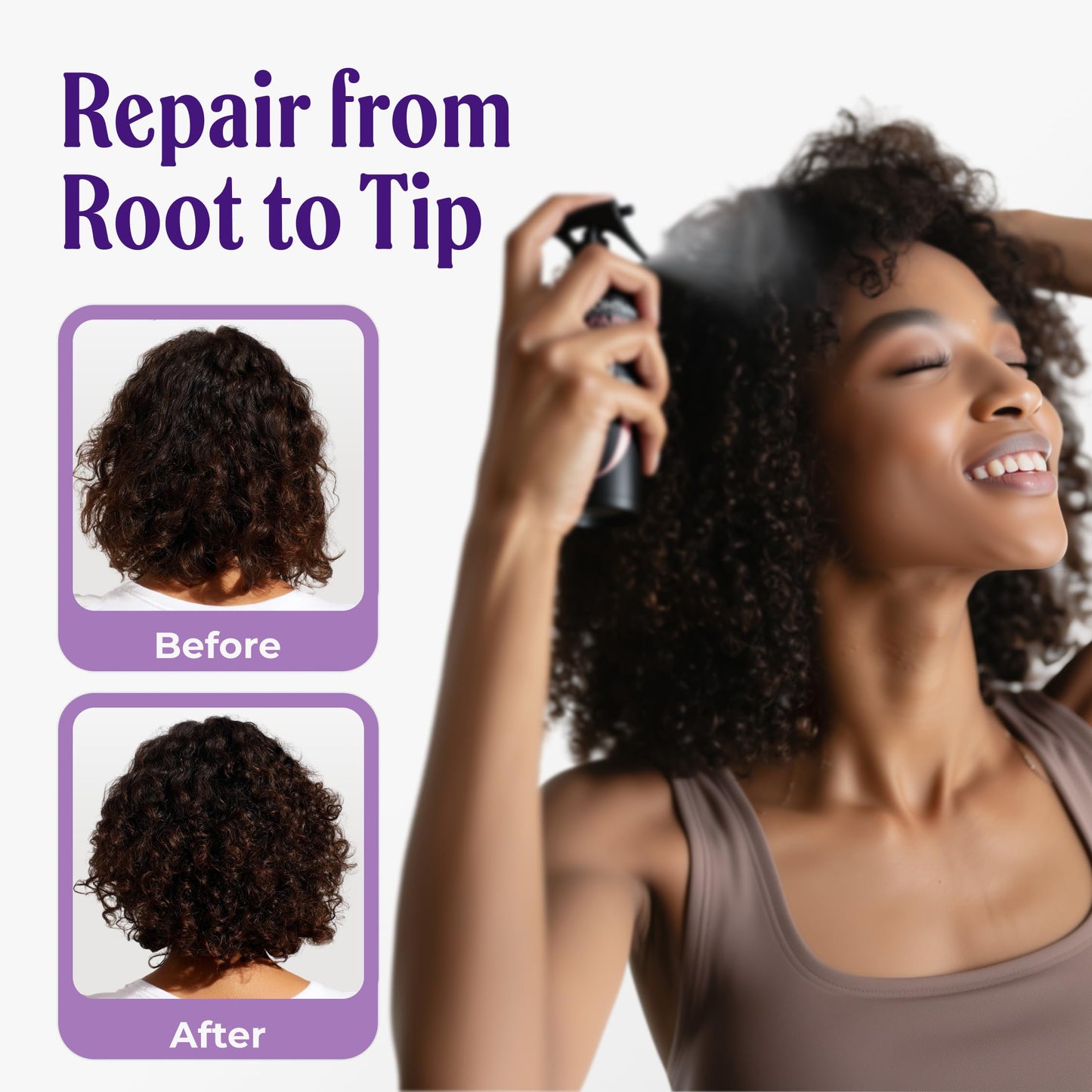 Carolayage Night Repair Treatment for Hair | Hydrating Overnight Hair Mask with Hydrolyzed Keratin and Aloe Vera | Strengthens, Restores Shine, and Reduces Frizz | Leave In, No Rinse Needed, 8.4 fl oz