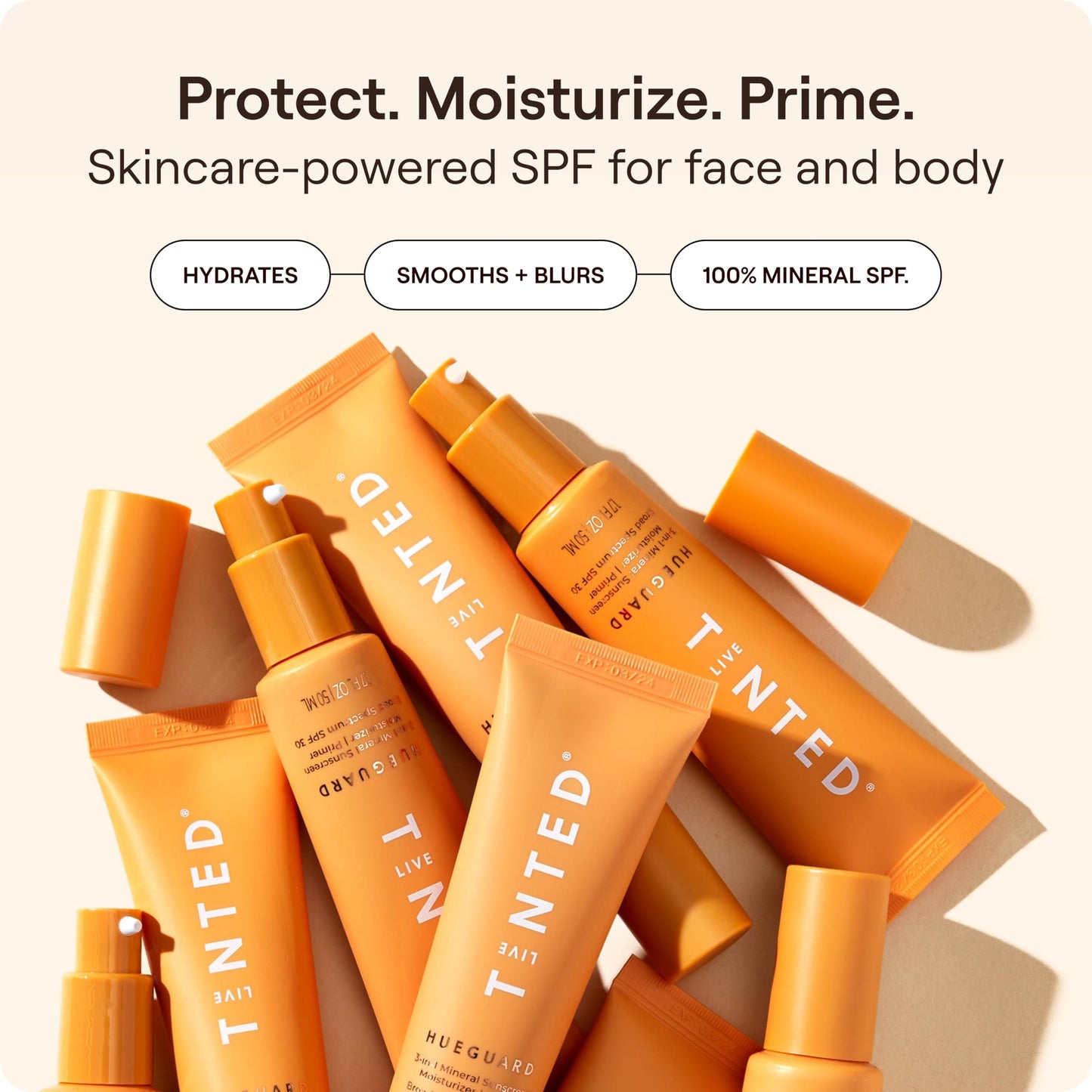 Live Tinted Hueguard® 3-in-1 Mineral Sunscreen, Moisturizer, & Primer for Face and Body - Hydrate and Protect the Skin Year Round - SPF 30, 1.7 Fl Oz