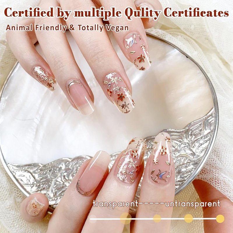 Semi Cured Gel Nail Strips - Oriental Design, Long-Lasting & Easy to Apply | Perfect for Beginners