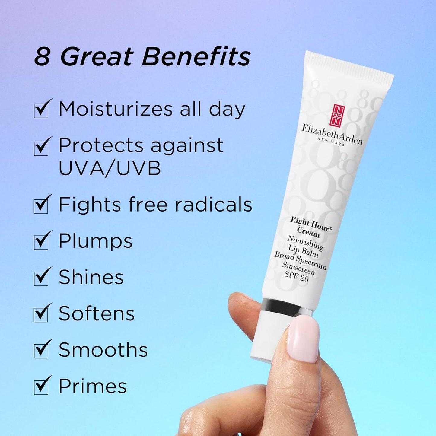 Elizabeth Arden Eight Hour Cream Lip Balm - Nourishing SPF 20 Moisturizer for Chapped Lips with Shea Butter & Vitamin E | 0.5 fl oz