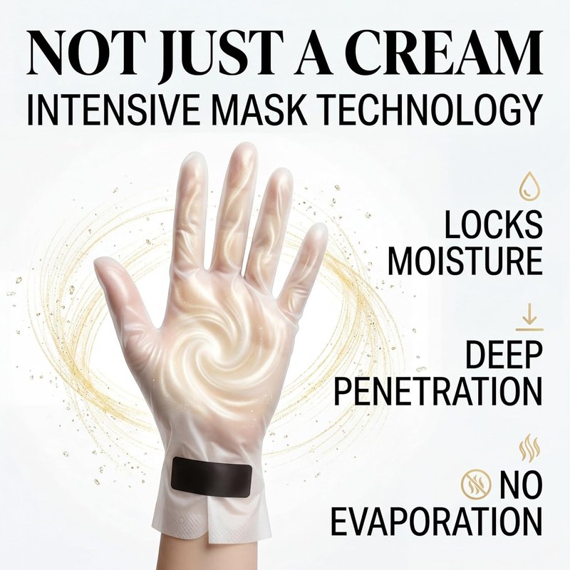 Collagen Hand Mask - Moisturizing Gloves with Shea Butter & Vitamin E | Overnight Treatment for Dry, Cracked Hands