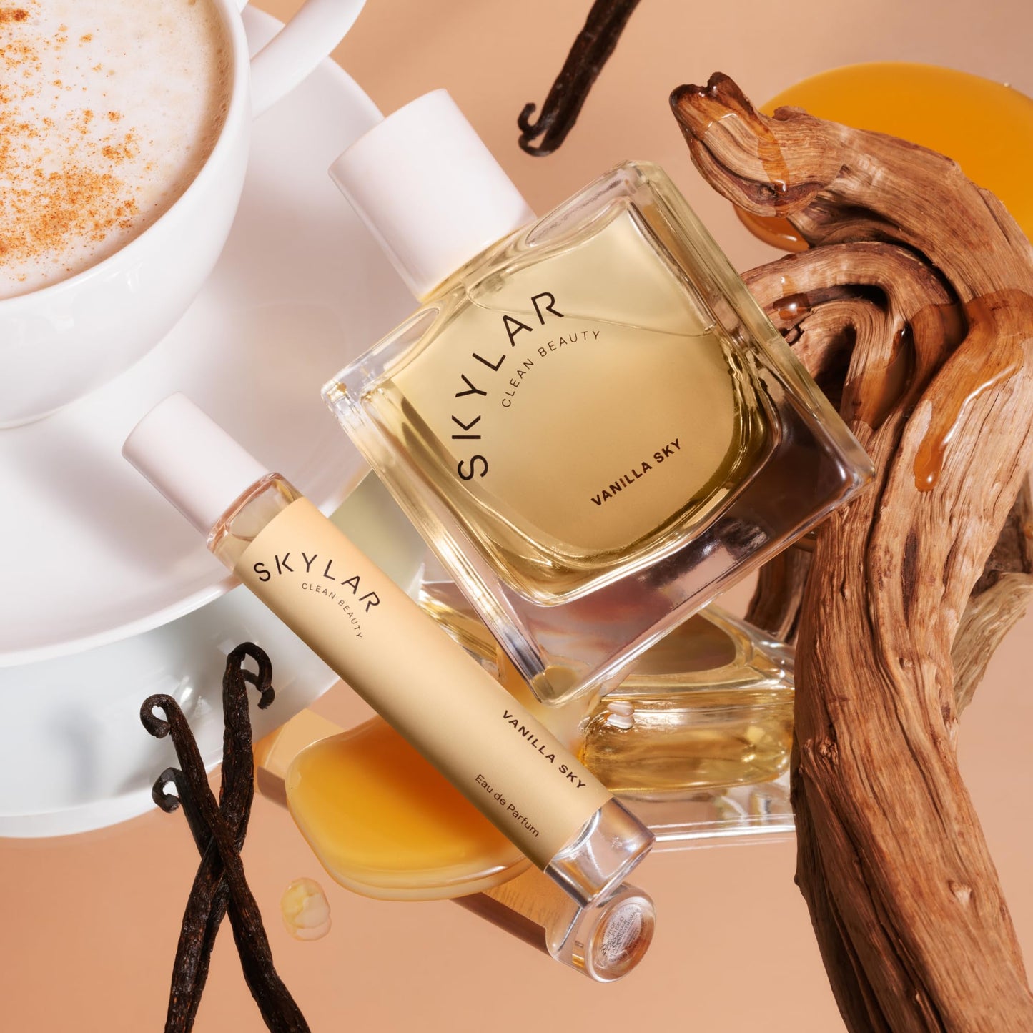 Skylar Vanilla Sky Roll On Travel Perfume for Women - Mini Vanilla Perfume, Cappuccino, Cinnamon & Cedar Notes - Hypoallergenic, Vegan, Clean Fragrance for Sensitive Skin - 10mL / 0.33 Fl oz