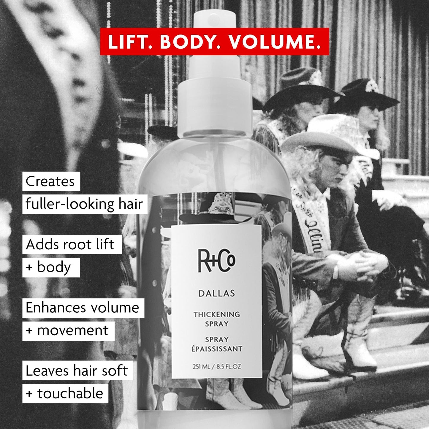 R+Co Dallas Hair Thickening Spray, Volumizing & Texturizing, 8.5 oz