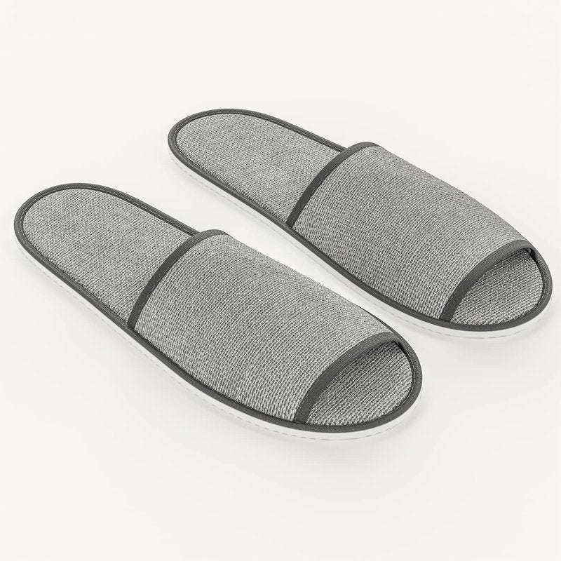 Maeline Bulk 18 Pairs Disposable House Slippers for Family, Guests - Slip-on Open Toe Indoor Home Spa Hotels Office Slipper for Women, Men