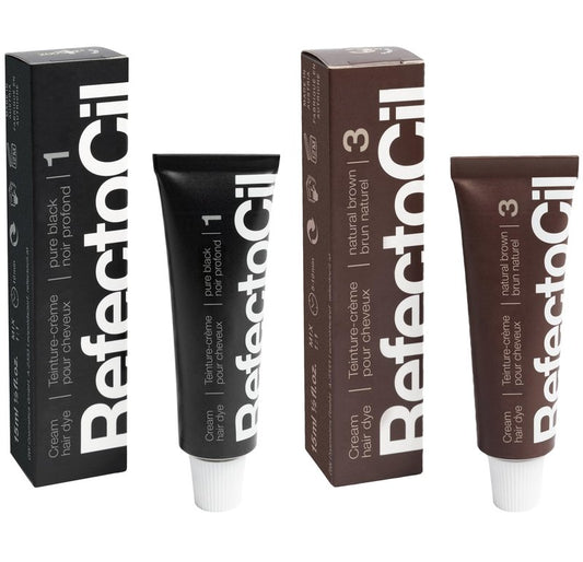 RefectoCil Cream Hair Dye 2-Pack – Black (#1) + Natural Brown (#3)