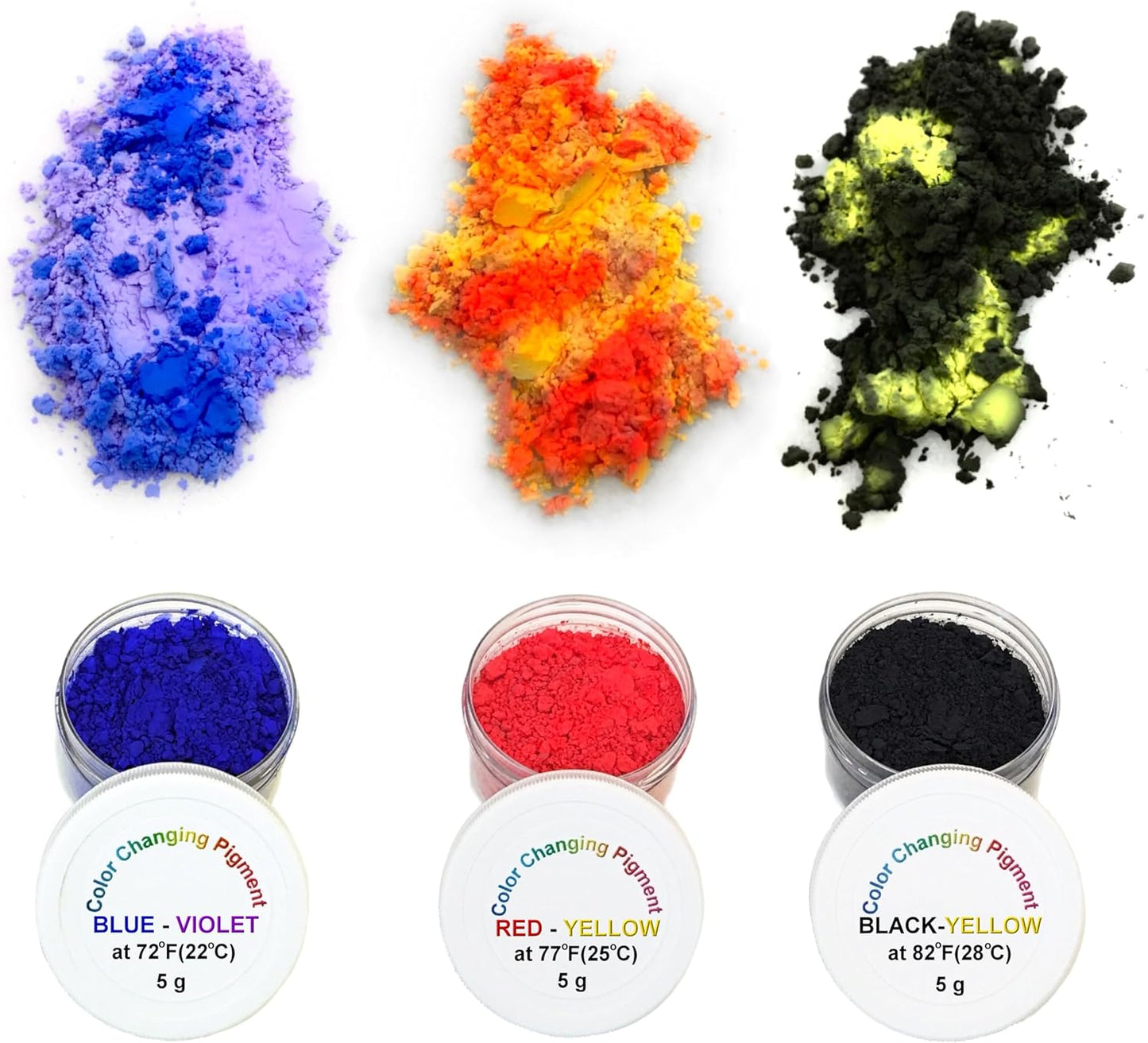 Thermochromic Powder Pigments - Color Changing Multicolor Pack for Slime, Nail Art, Resin Crafts & More