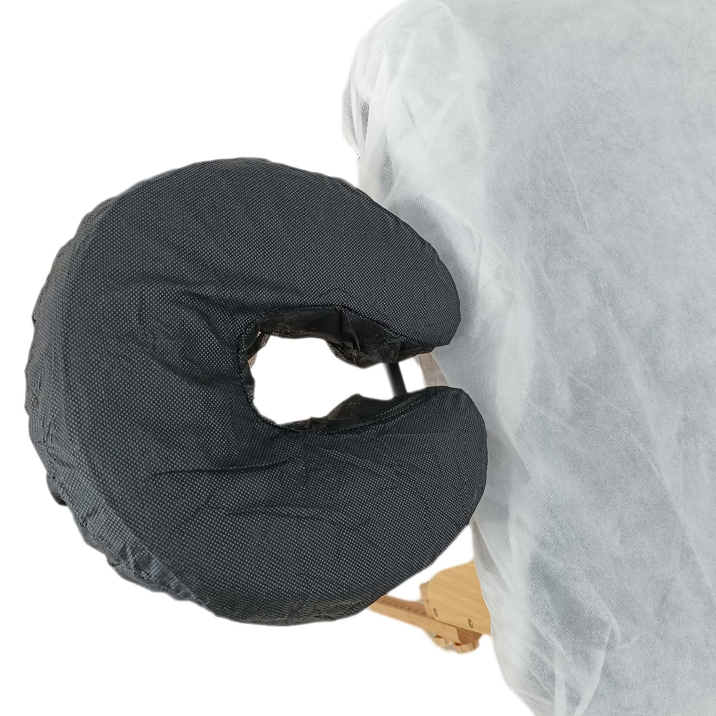 ZMDREAM Headrest Covers Fitted Disposable Massage Face Cradle Covers Stretchy Universal Size White & Black