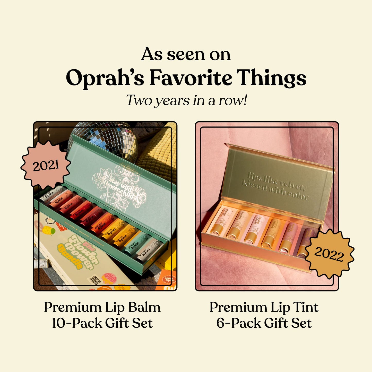 Jumbo Lip Balm Gift Set (5-Pack) | Poppy & Pout All Natural Lip Balms & Moisturizers | Hydrates with Beeswax, Vitamin E, Organic Coconut Oil | Cruelty-Free | Lip Balm in Recyclable Cardboard Tube