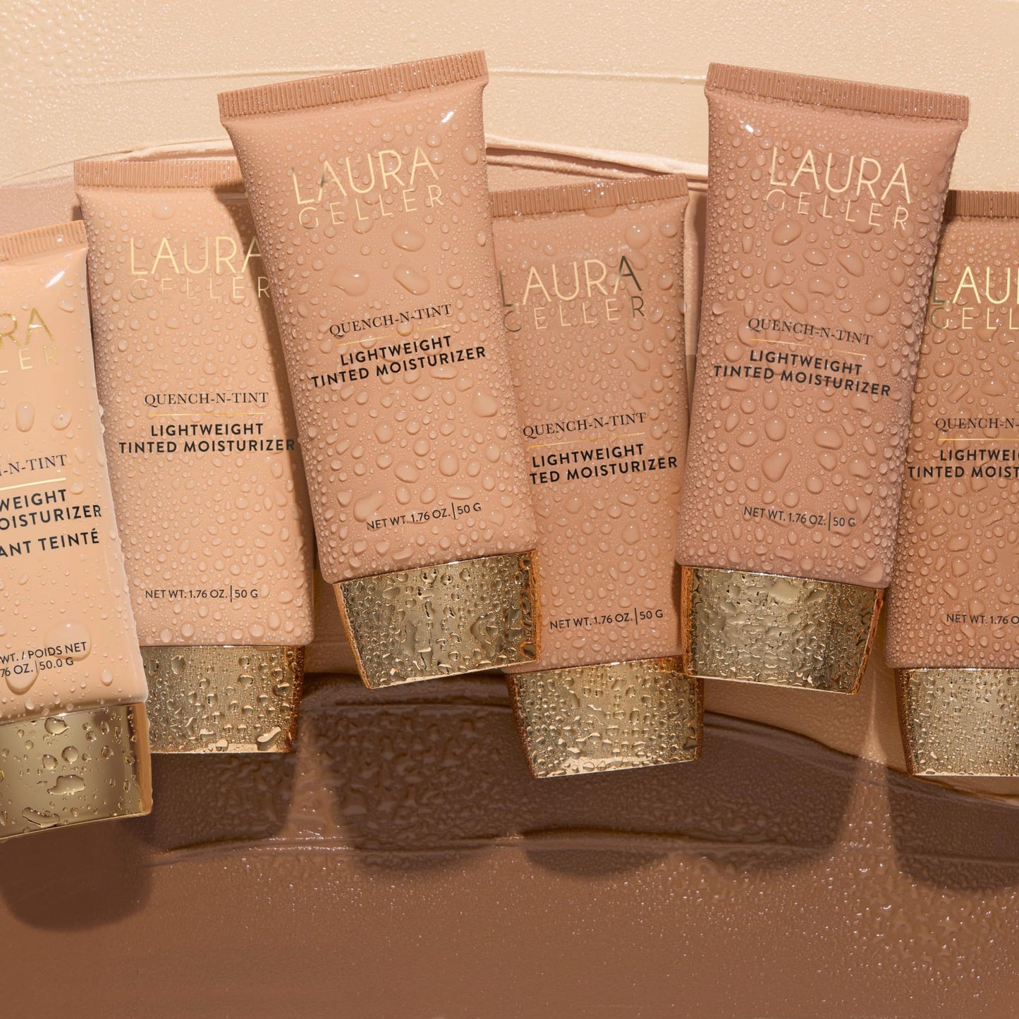 LAURA GELLER NEW YORK Quench-n-Tint Hydrating Foundation - Medium - Sheer to Light Buildable Coverage - Natural Glow Finish - Lightweight Formula with Hyaluronic Acid (Pack of 2)