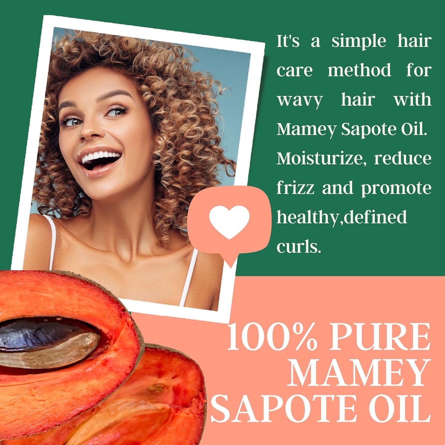 Nature's Cosmetics Mamey Sapote Oil - Organic Cold Pressed Hair & Skin Oil for Curly Hair | 5 fl oz / 150 ml