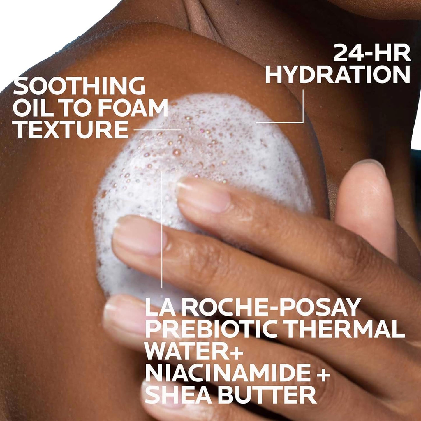 La Roche-Posay Lipikar AP+ Gentle Foaming Cleansing Oil - Hydrating Face & Body Cleanser with Niacinamide | Fragrance-Free, Soap-Free