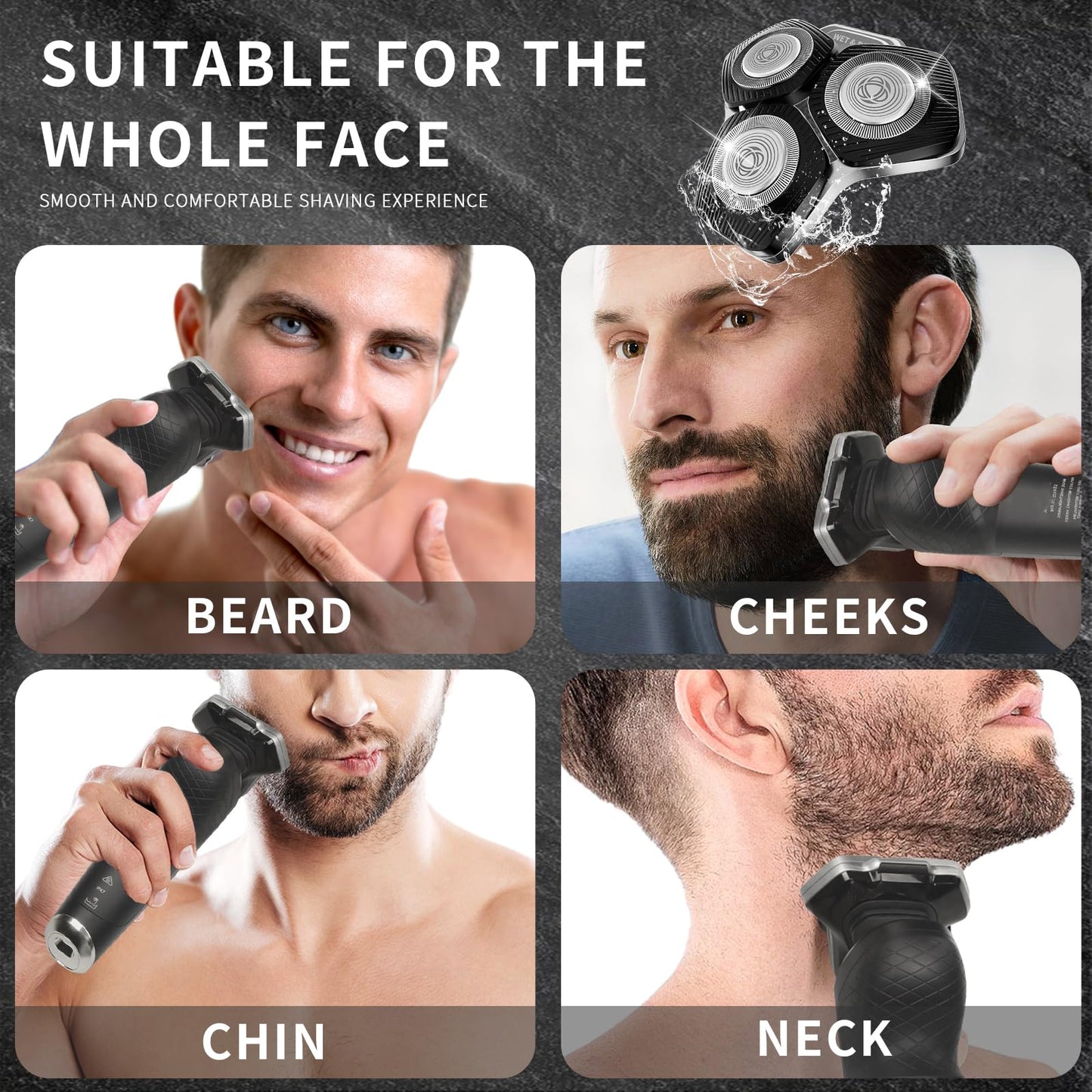 SH71/50 Shaving Heads Compatible with Phili*s Shavers Series S5000 (S5XXX),S7000 (S7XXX) for SH60/70 and SH70/70 (Black)