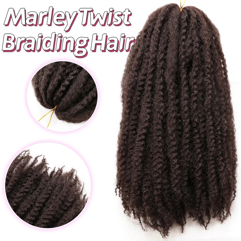 Marley Twist Braiding Hair-18 Inch 90Roots/unfold Soft Marley Twist Hair For Twists 3 Packs Lightweight Cuabn Twist Hair For Black Women (18 Inch 3 Packs, #4)
