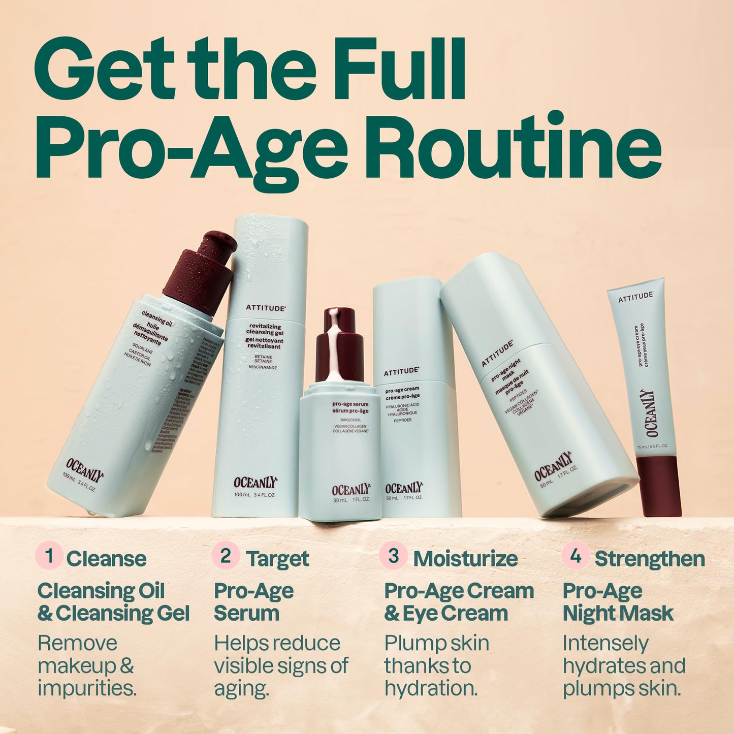 ATTITUDE Anti Aging Eye Cream, With Peptides, Algae Extract & Hyaluronic Acid, For Dark Circles & Wrinkles, Fragrance Free Skincare, Dermatologically Tested, EWG Verified, Vegan, 0,5 Fl Oz