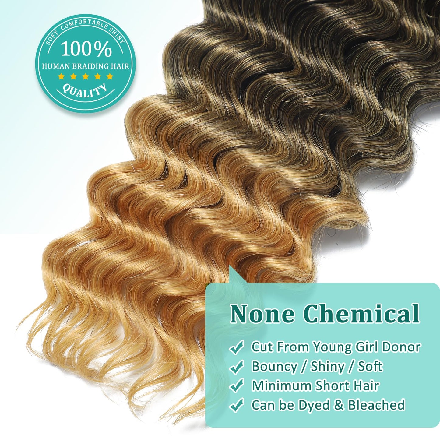 Human Braiding Hair for Boho Braids 18 Inch 120g Deep Wave Bulk Boho Human Hair for Braiding Curly Knotless Bohemian Braids 12A 100% Brazilian Virgin No Weft Extensions 3 Bundles/Pack Natural Black 1B