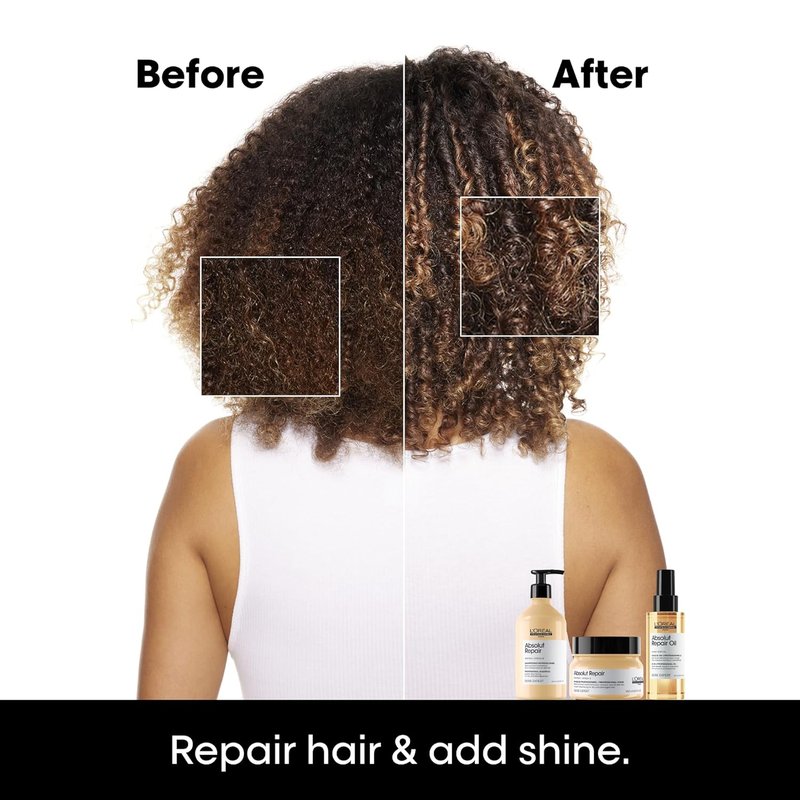 L'Oréal Professionnel Absolut Repair Hair Care Set - Protein Treatment for Dry, Damaged Hair | Shampoo, Conditioner & Mask