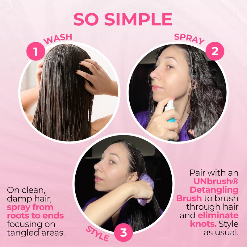 FHI Heat UNbrush Detangling Brush and UNwinder Detangling Spray Combo Pack - Tangle-Free Hair, Pain-Free Brushing, Anti-Static Bristles, Lightweight Hair Brush, Cherry Blossom