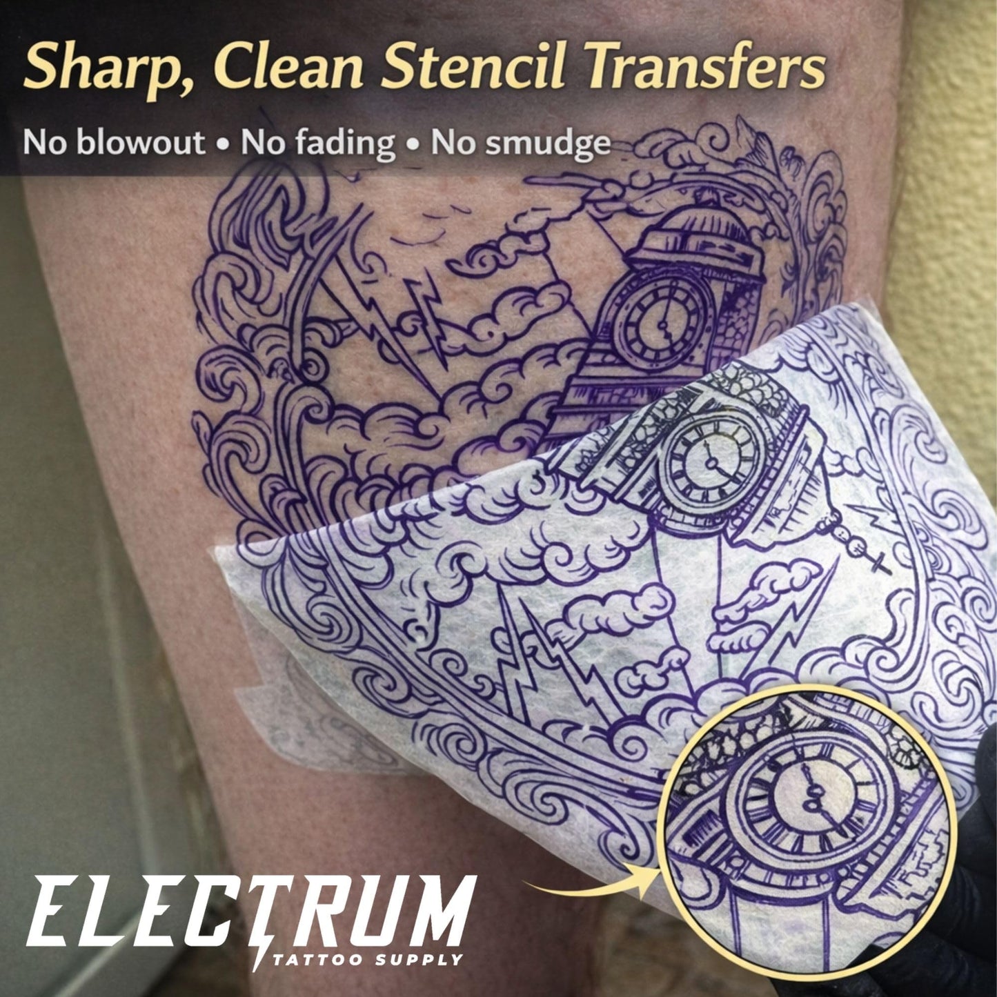 Electrum Tattoo Stencil Gel Solution Premium Transfer Gel 8 oz (Stencil Gel)