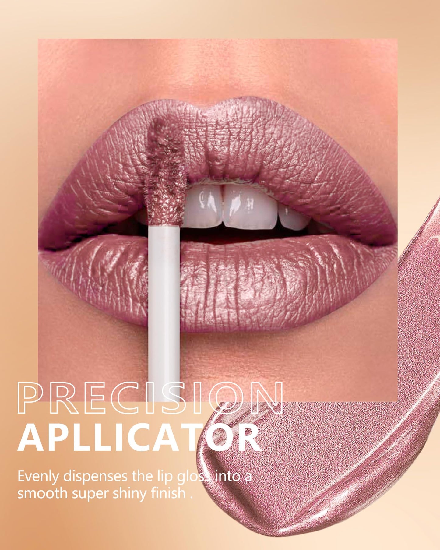 MAKI YIKA Metallic Pink Lipstick for Women Nude Lipsticks for Mother Long Lasting Shine Glitter Lipstick No Smudge No Transfer Liquid Lip Gloss (BR010 Sweet Sugar)