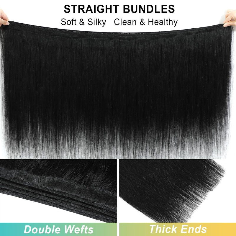 AnJudyReid 13A Straight Bundles Human Hair Bundles Straight 1 Bundle 20 Inch Brazilian Virgin Straight Hair Straight Bundles Human Hair Bundles For Black Woman