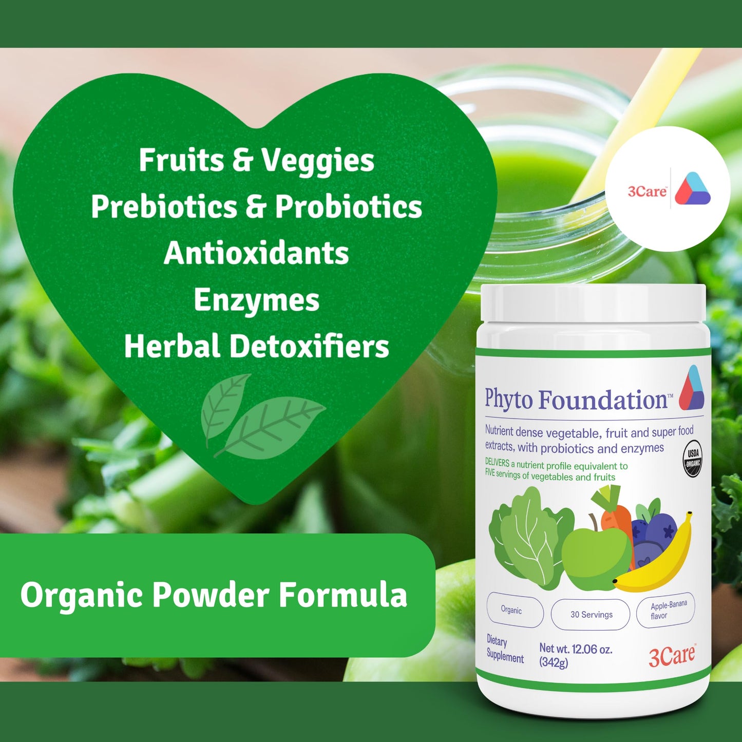 3Care Phyto Foundation-Greens, antioxdants, probiotics and More