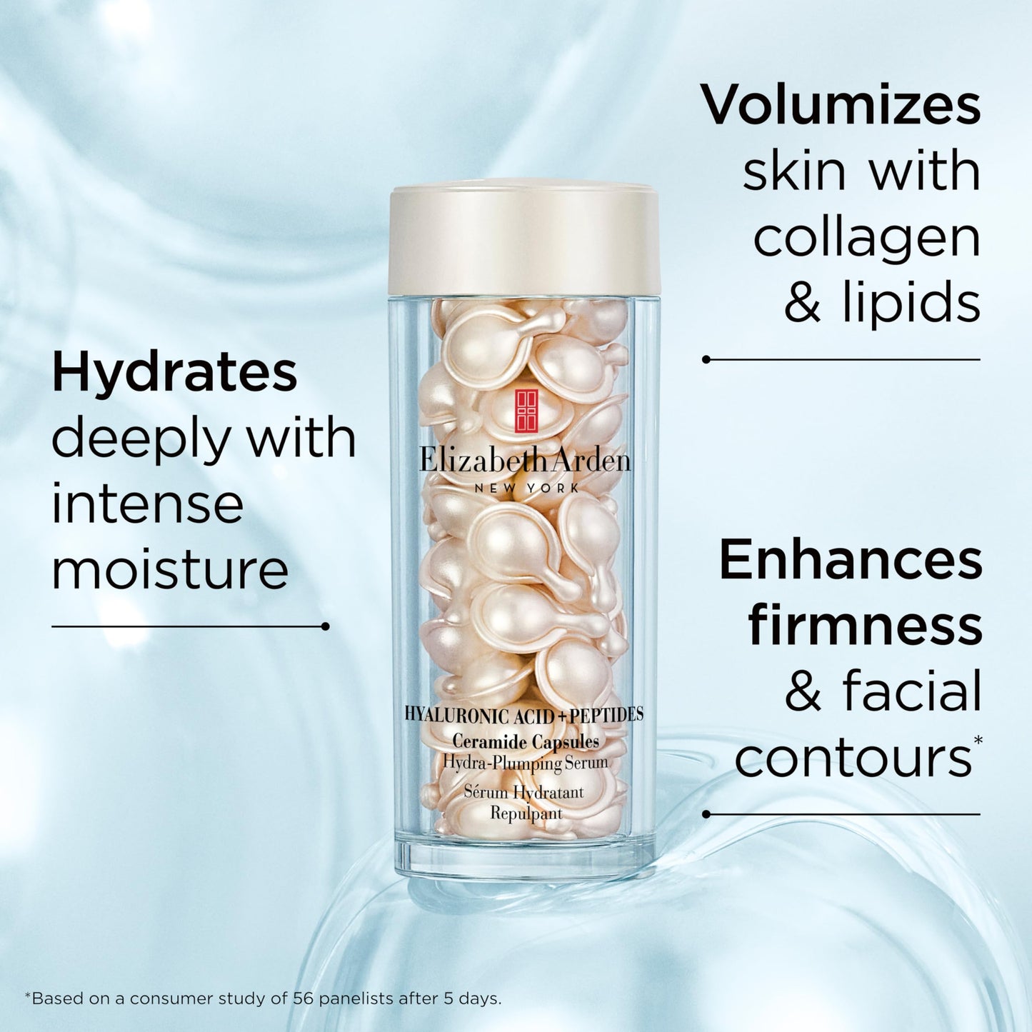 Elizabeth Arden Hyaluronic Acid + Peptides Ceramide Capsules Hydra-Plumping Serum, 60 Capsules, 0.95 fl oz
