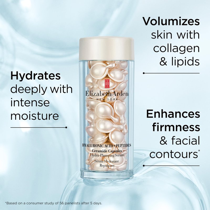Elizabeth Arden Hyaluronic Acid + Peptides Ceramide Capsules Hydra-Plumping Serum, 60 Capsules, 0.95 fl oz
