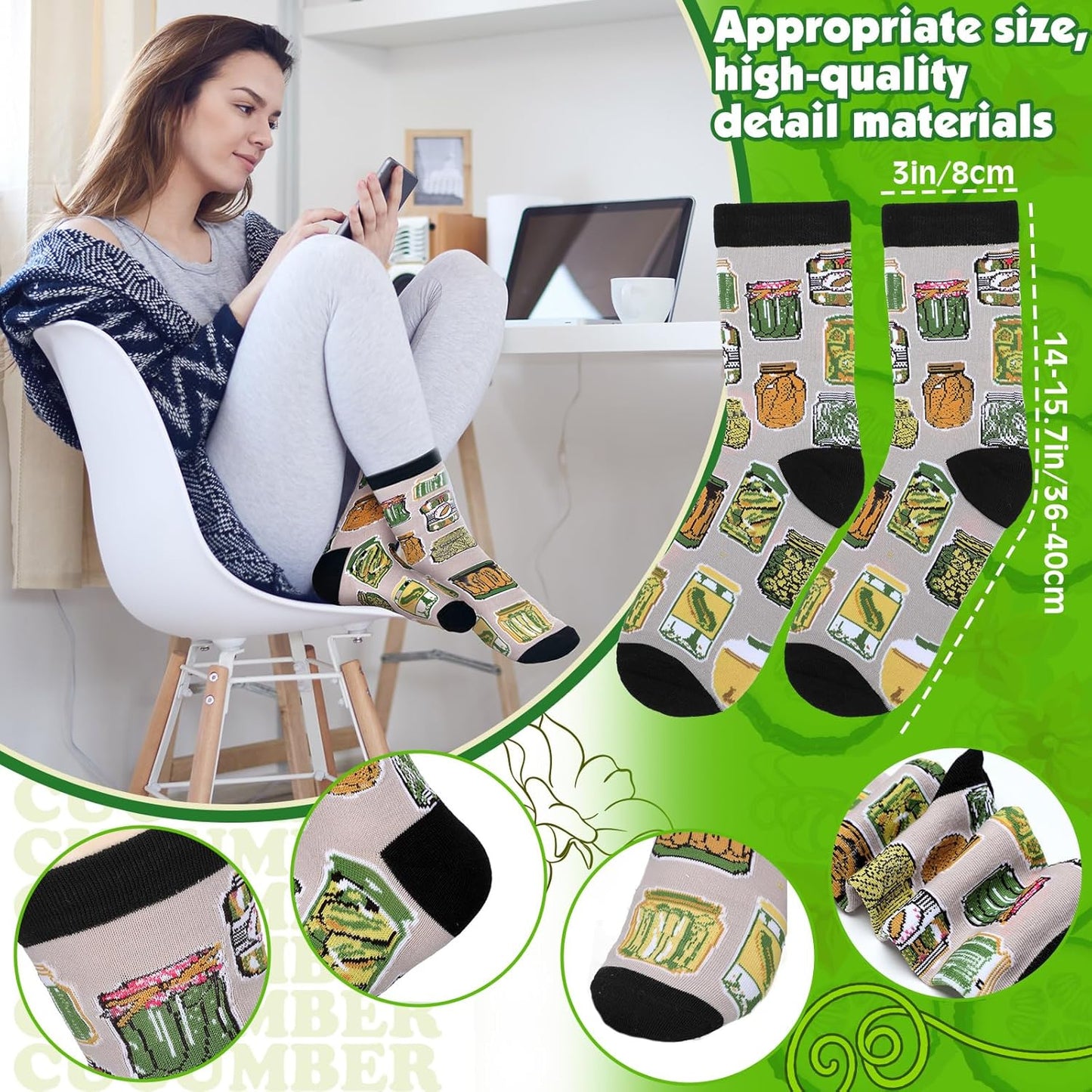 Funny Pickle Gifts Set for Women - 4 Pcs Pickle Lovers Bundle | Blanket, Tote Bag, Makeup Bag & Socks