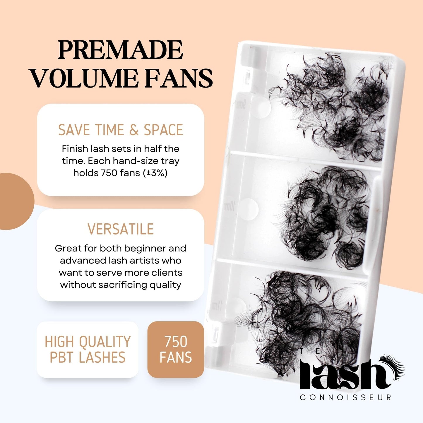 6D - D Curl 750 Fans Mixed Promade Fans Lash Extensions | TLC Lash Supplies 4D to 16D Premade Fans 7 mm to 16 mm Mixed Length Thin Base Premade Fans Eyelash Extensions (6D - D Curl, 7-8-9 mm)