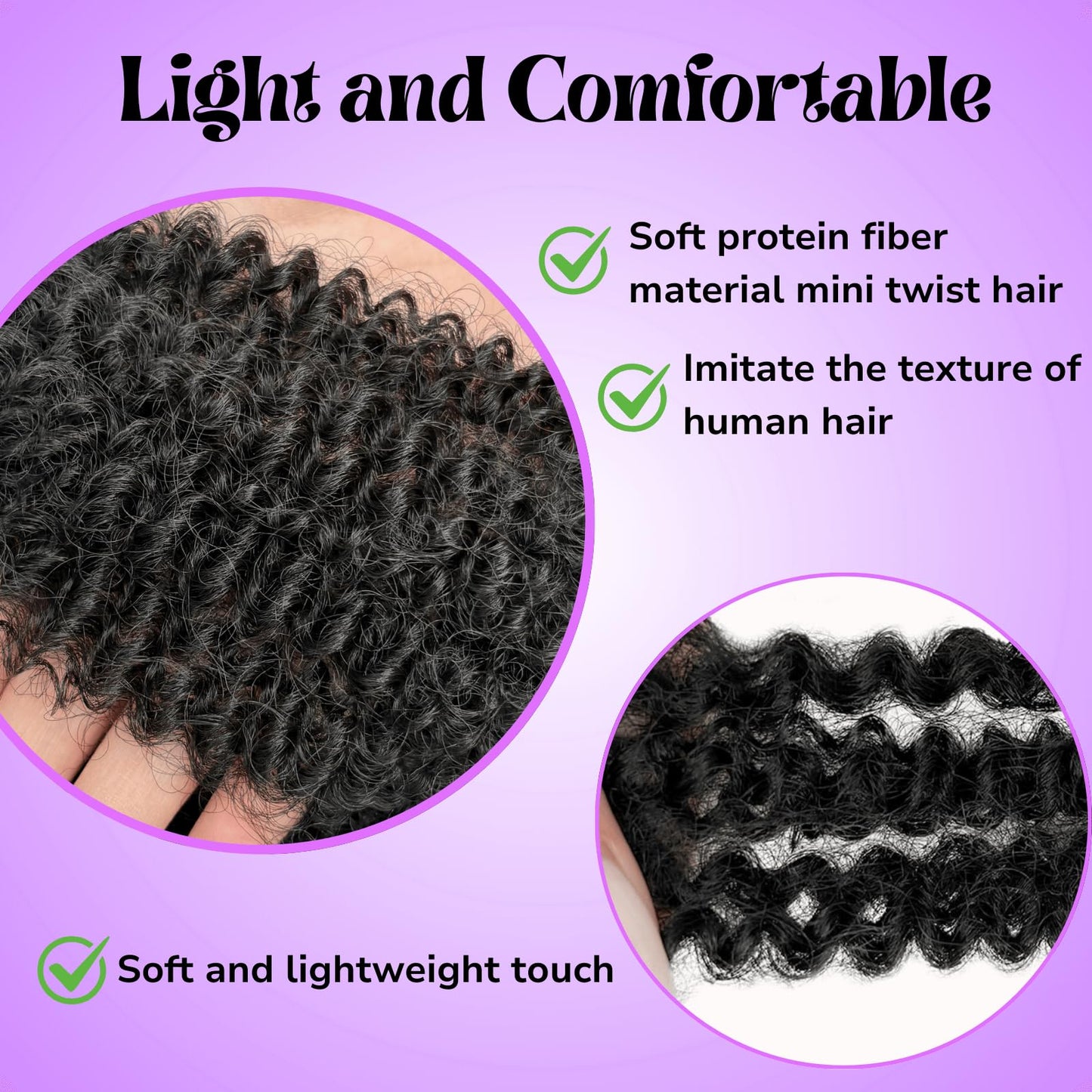 12inch Afro Kinky Bulk Hair for Micro Twist Braiding Hair, Synthetic Mini Spring Twist Curl 4 Packs 200 Gram, Natural Black 4C Afro Curly Hair Dreadlocks Extensions Repair Locs for Women(12", #1B)