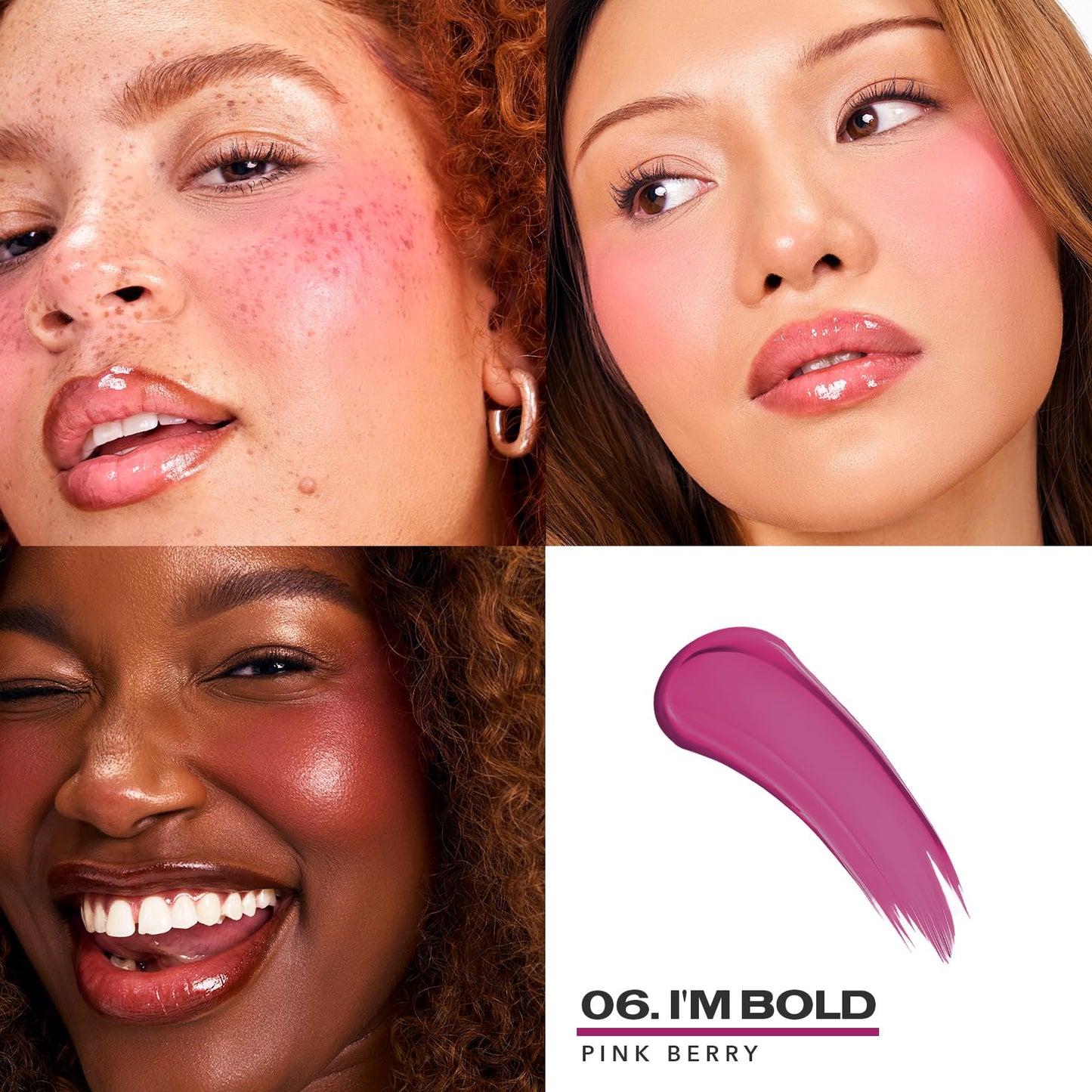 Sacheu Blushberry Bundle — High Pigment, Buildable, Long Lasting Luminous Glow in a Lightweight, Dewy Finish — Includes Lip Liner, Lip Elixir, & Cheek STAY-N
