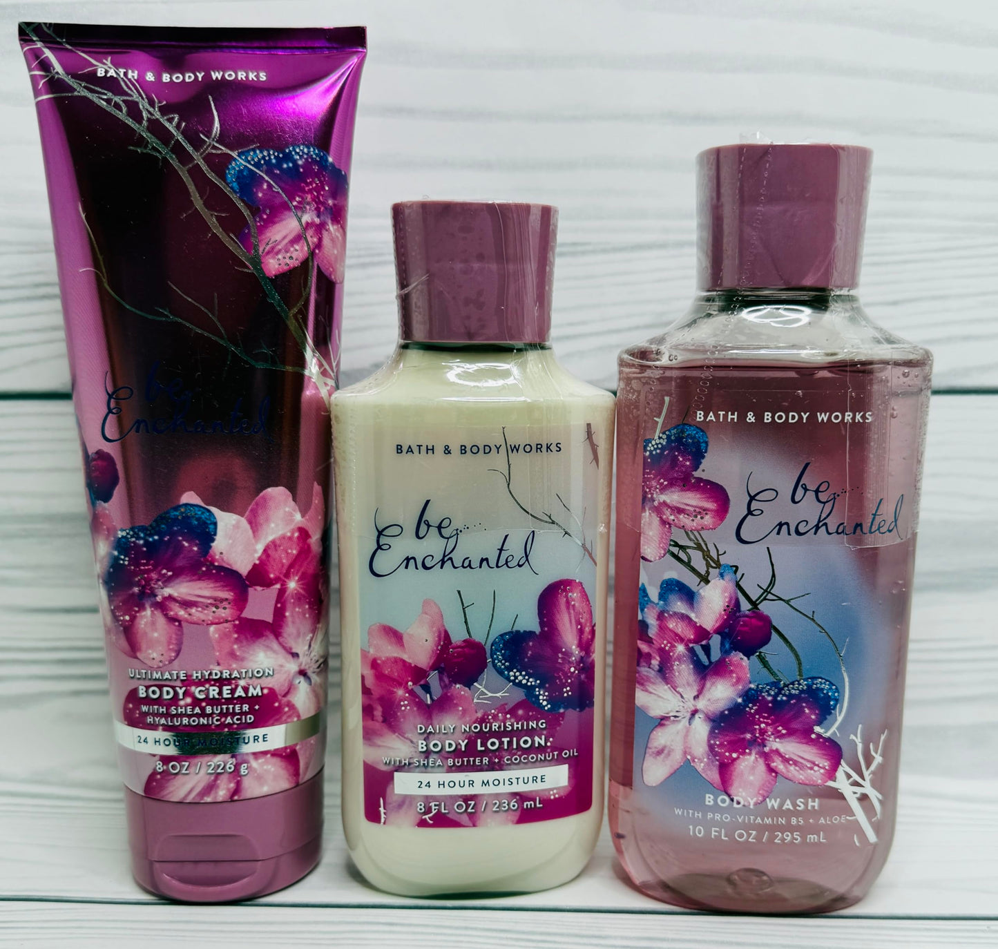 Bath & Body Works Body Be Enchanted Gel Wash, Body Lotion and Ultimate Hydration Body Cream 3 Piece Set