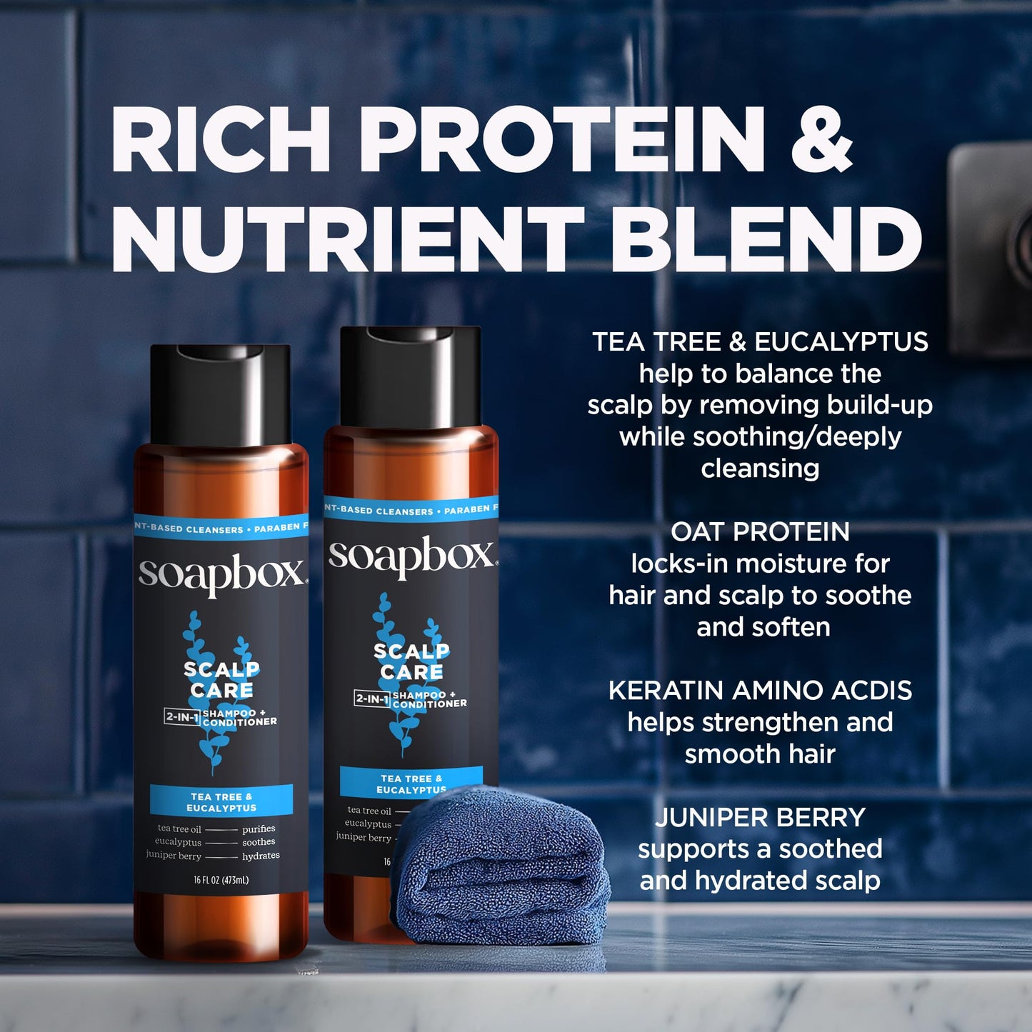 Soapbox Men's 2-in-1 Shampoo and Conditioner Variety Pack, 1 Scalp Care & 1 Thick & Full - Clean Ingredients Free of Harsh Chemicals, Sulfates, Parabens & Silicones - 2 Pack