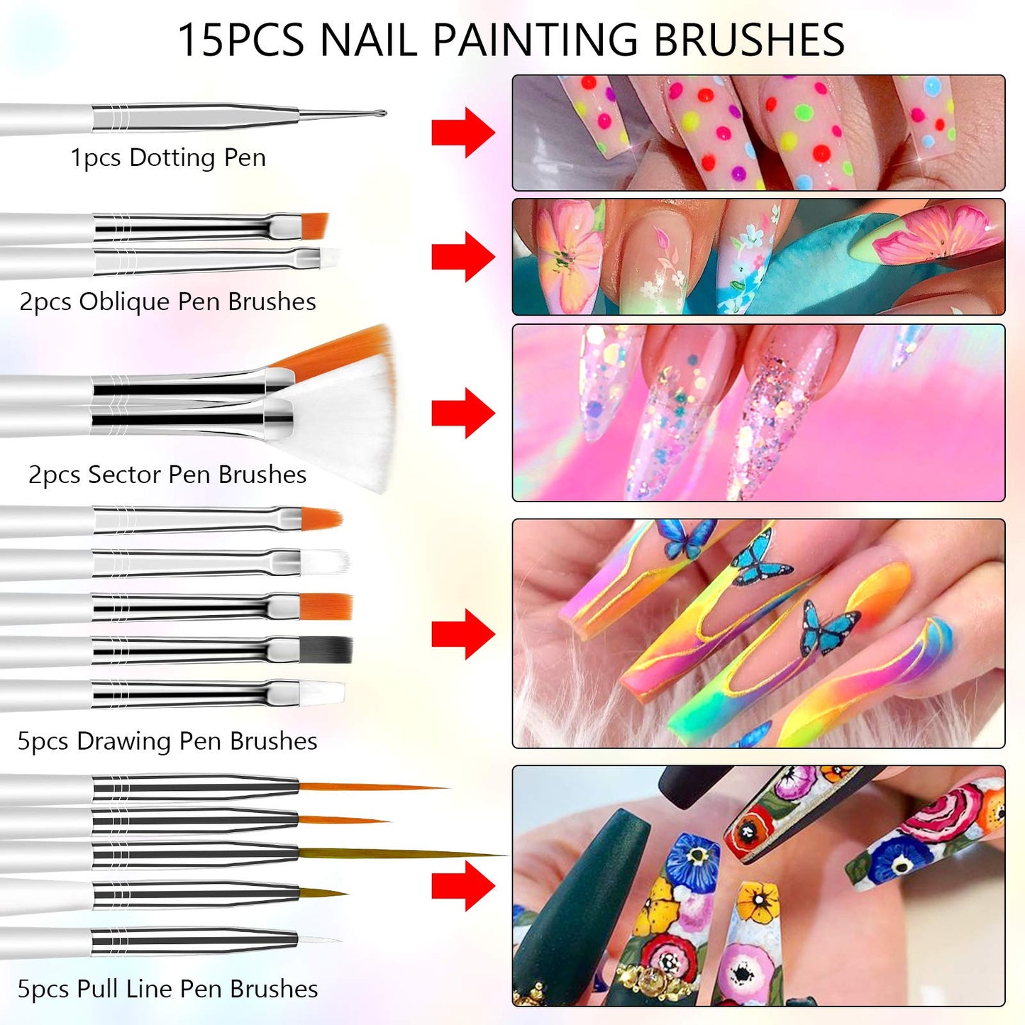 SAVILAND 36 Colors Gel Paint Kit: Solid Nail Art Gel Polish with 15 pcs Painting Drawing Nail Brushes for DIY Nails Art Design & Manicure Home Salon Use