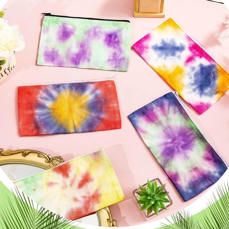 30 Pcs White Cotton Makeup Bags - Perfect for Tie Dye Projects | Multi-Purpose Cosmetic Bags (8.3 x 5.3 Inch)