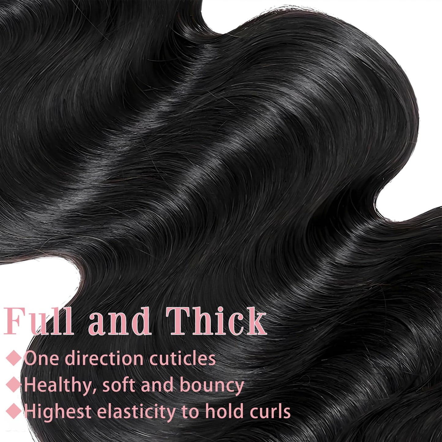 Asxdovig 12A Human Hair Bundles 10 12 14 Inch Body Wave Bundles Human Hair 100% Unprocessed Brazilian Virgin Weave 3 Bundle Real Natural Black Wet and Wavy Human Hair Extensions 1B Color for Women
