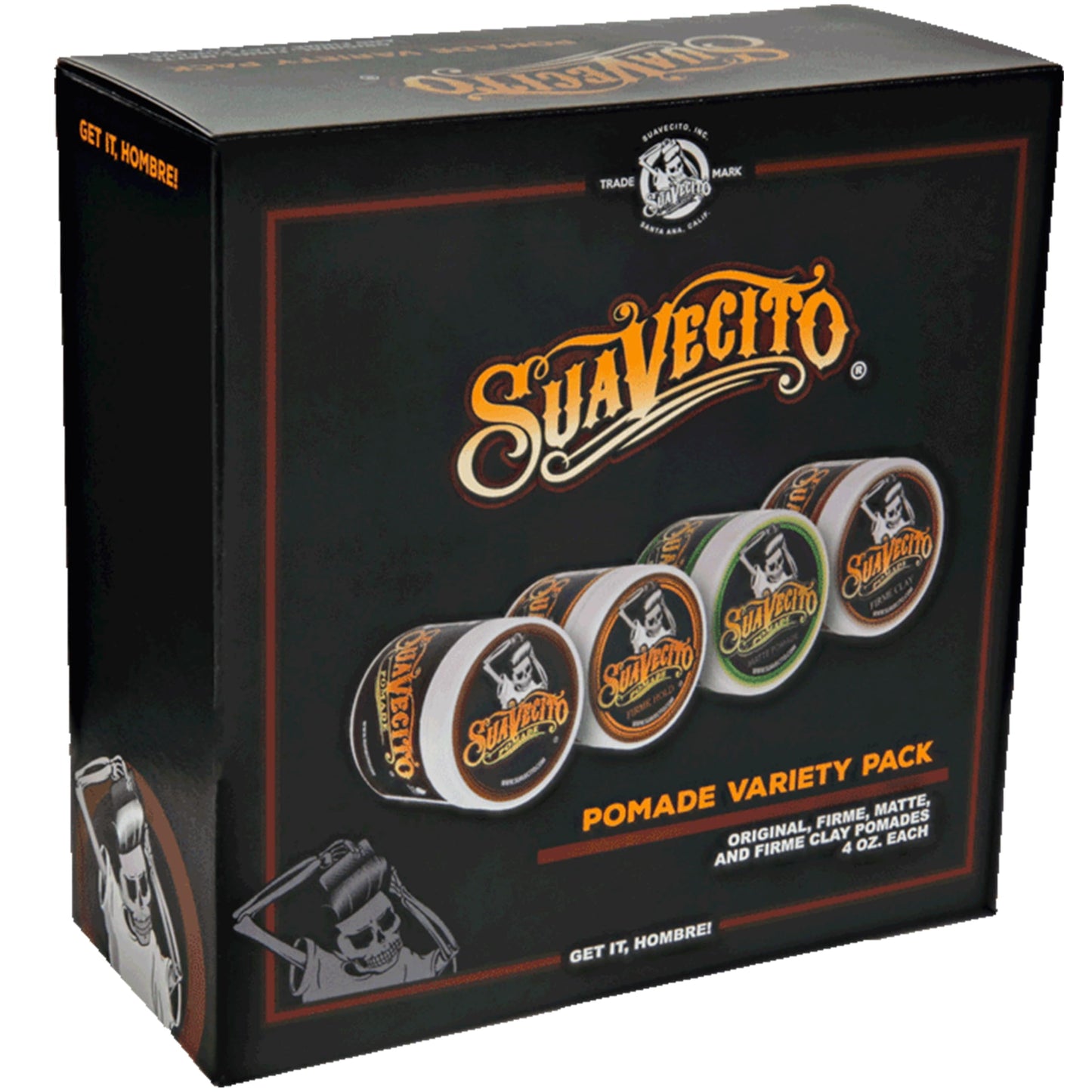 Suavecito Pomade Variety 4 Pack (OG, Firme (Strong), Matte, Clay Pomades) All Day Hold For All Hair Styles