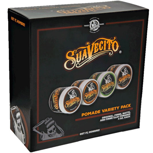Suavecito Pomade Variety 4 Pack (OG, Firme (Strong), Matte, Clay Pomades) All Day Hold For All Hair Styles