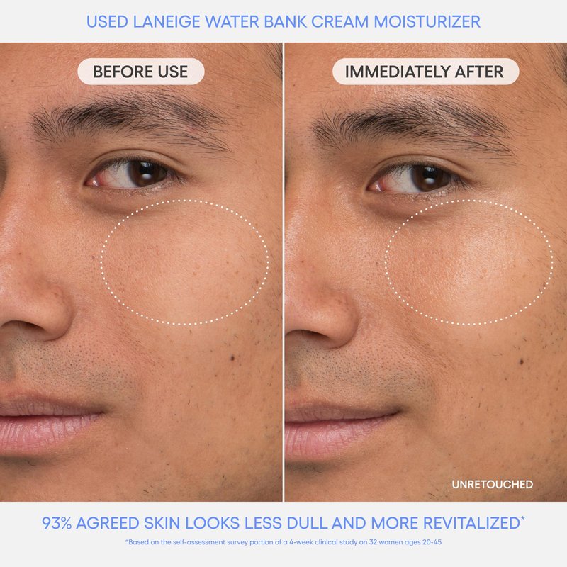 LANEIGE Water Bank Blue Hyaluronic Cream Moisturizer Refill: Hydrating Korean Face Cream with Squalane & Ceramide for Skin Barrier Support, Dermatologist-Tested