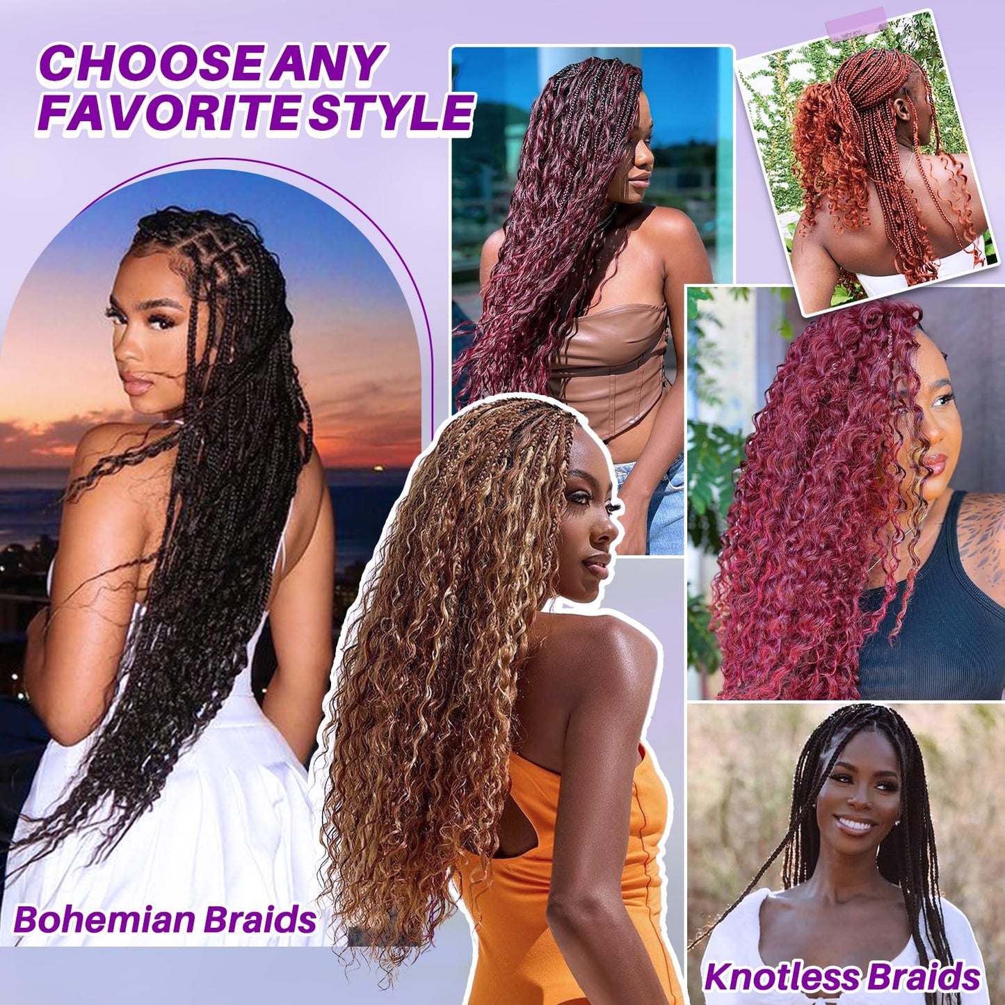 Human Braiding Hair for Boho Braids, Deep Wave Bulk Boho Braids Human Hair for Knotless Curly Bohemian Water Wave Braiding 110g 16 Inch Chocolate Brown (3 No Weft Bundles/Pack)